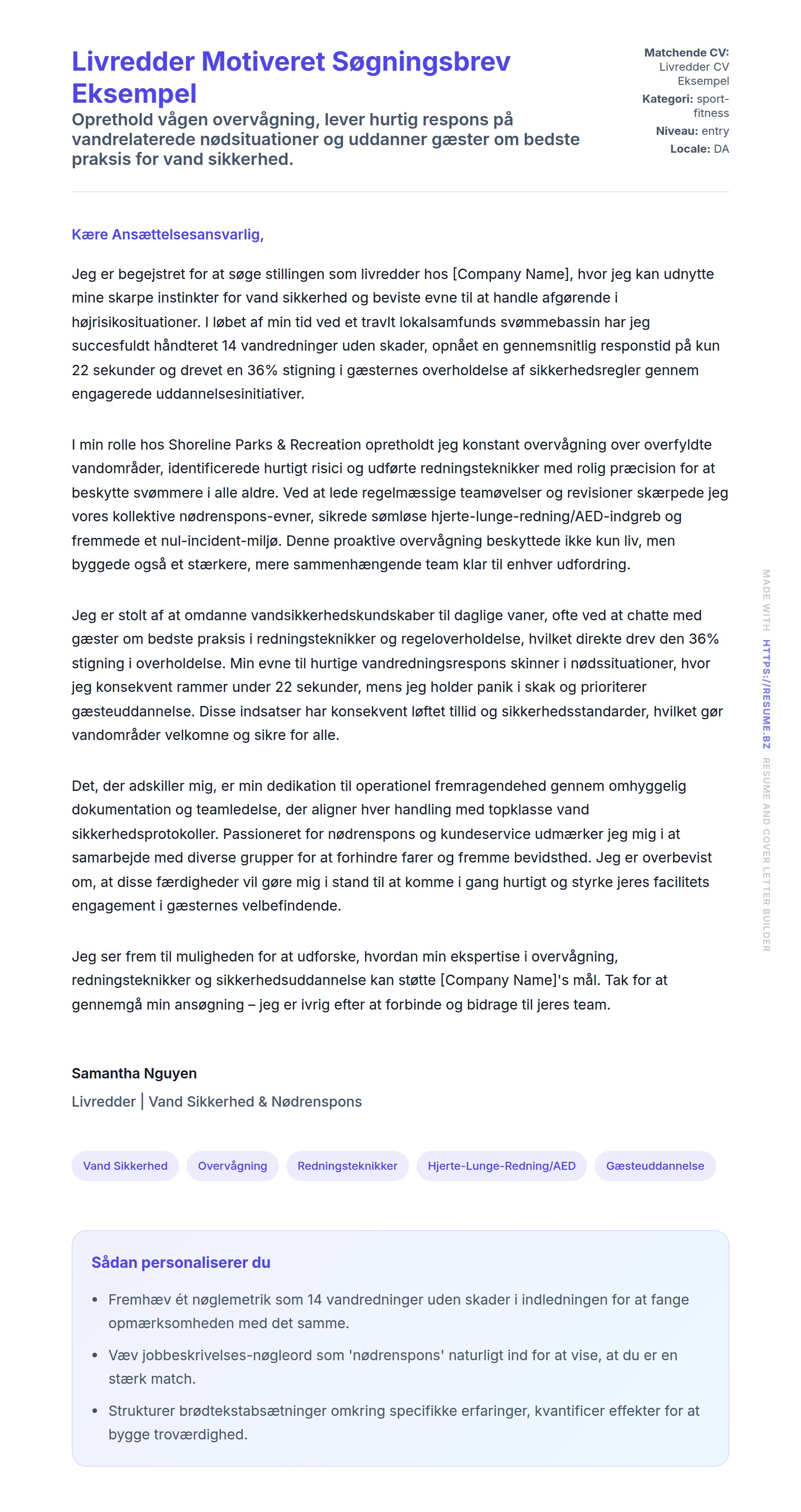 Livredder Motiveret Søgningsbrev Eksempel