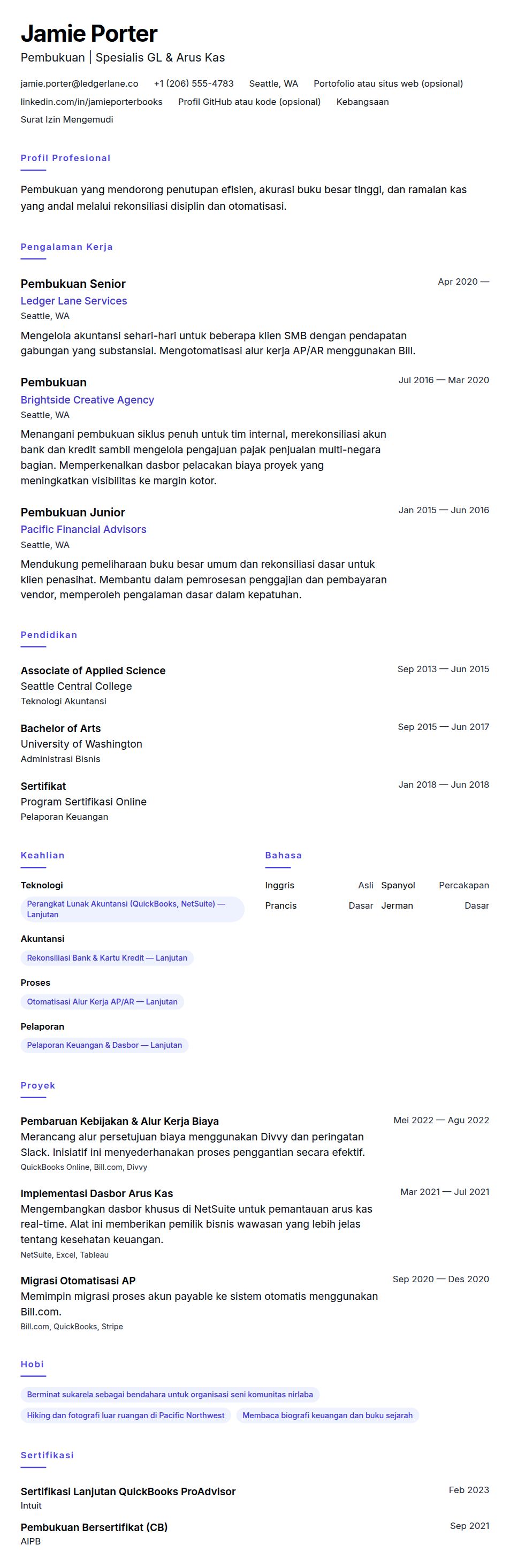 Pratinjau resume Contoh Resume Pembukuan