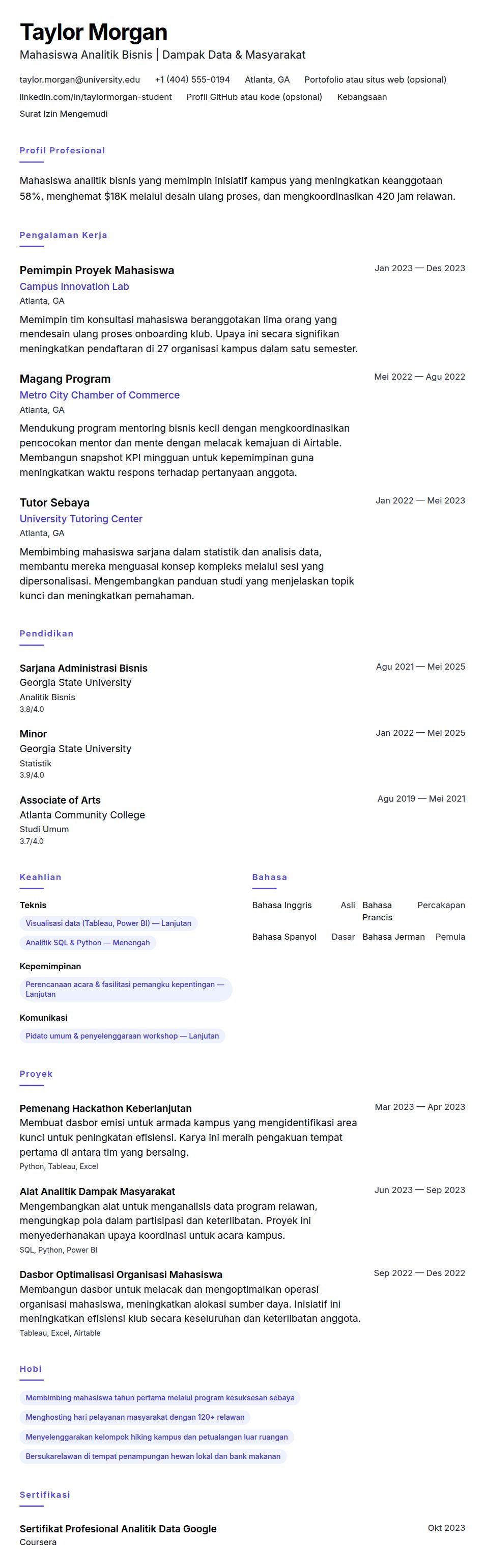 Contoh Resume Mahasiswa